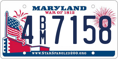 MD license plate 4BM7158