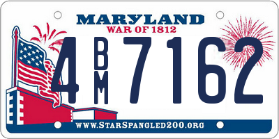 MD license plate 4BM7162