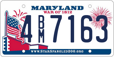 MD license plate 4BM7163