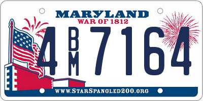MD license plate 4BM7164