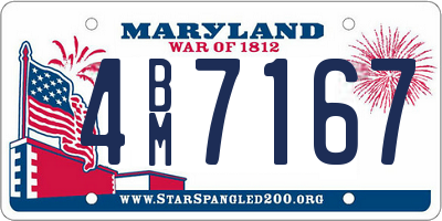 MD license plate 4BM7167