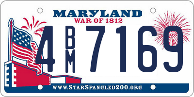 MD license plate 4BM7169