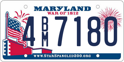 MD license plate 4BM7180