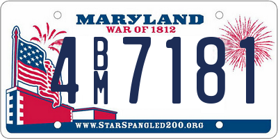 MD license plate 4BM7181