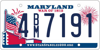 MD license plate 4BM7191