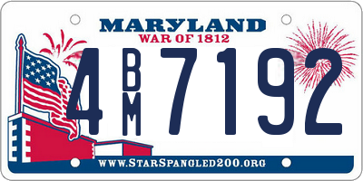 MD license plate 4BM7192