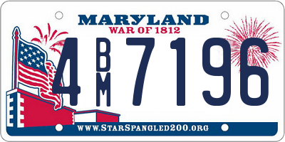 MD license plate 4BM7196