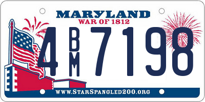 MD license plate 4BM7198