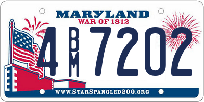 MD license plate 4BM7202