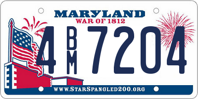 MD license plate 4BM7204