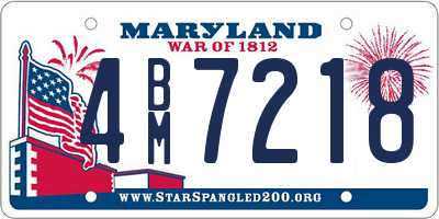 MD license plate 4BM7218