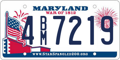 MD license plate 4BM7219