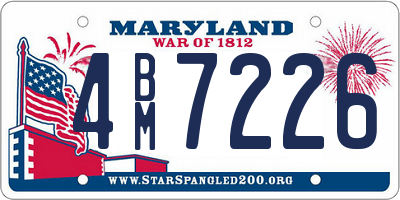 MD license plate 4BM7226