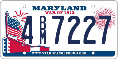 MD license plate 4BM7227