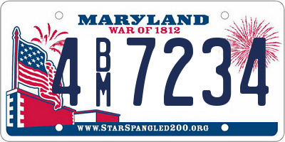 MD license plate 4BM7234
