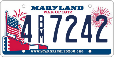 MD license plate 4BM7242