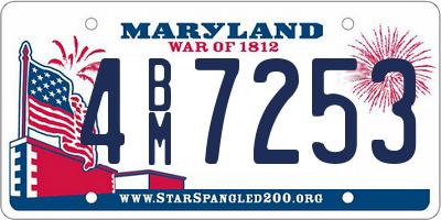 MD license plate 4BM7253