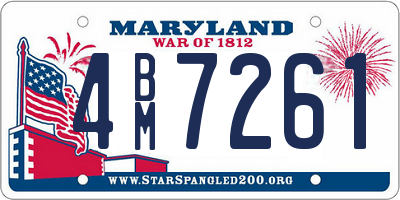 MD license plate 4BM7261