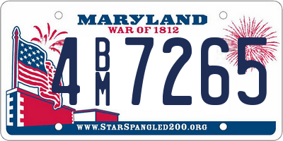 MD license plate 4BM7265
