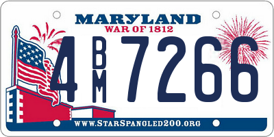 MD license plate 4BM7266