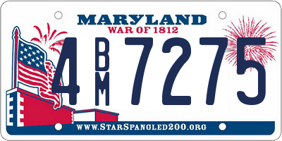 MD license plate 4BM7275