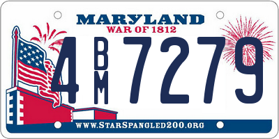 MD license plate 4BM7279