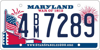 MD license plate 4BM7289