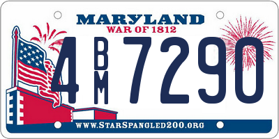 MD license plate 4BM7290