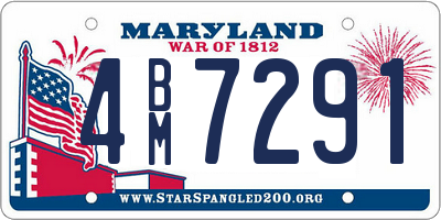 MD license plate 4BM7291