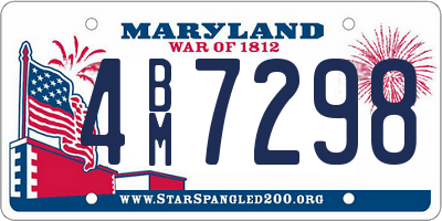 MD license plate 4BM7298