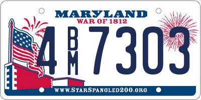 MD license plate 4BM7303