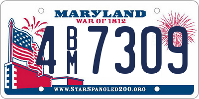 MD license plate 4BM7309