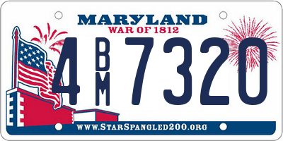 MD license plate 4BM7320