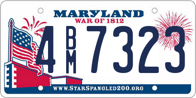 MD license plate 4BM7323