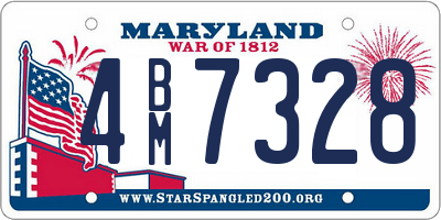 MD license plate 4BM7328