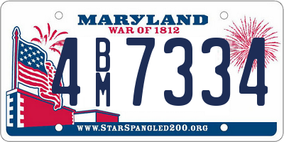 MD license plate 4BM7334