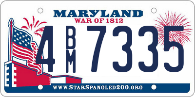 MD license plate 4BM7335