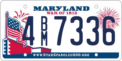 MD license plate 4BM7336