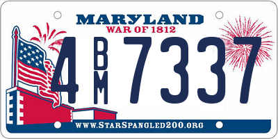 MD license plate 4BM7337