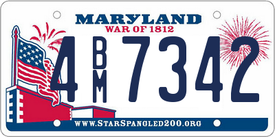 MD license plate 4BM7342