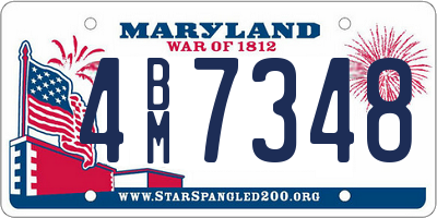 MD license plate 4BM7348