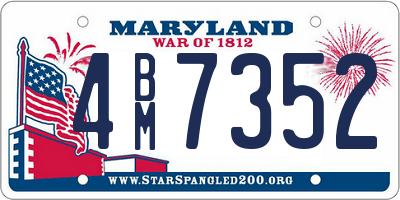 MD license plate 4BM7352