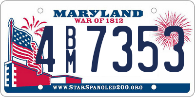 MD license plate 4BM7353