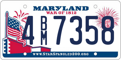 MD license plate 4BM7358