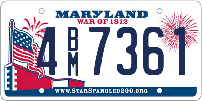 MD license plate 4BM7361