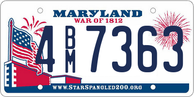 MD license plate 4BM7363