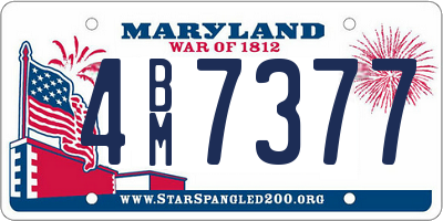 MD license plate 4BM7377