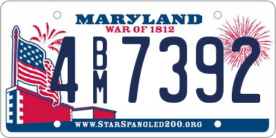 MD license plate 4BM7392