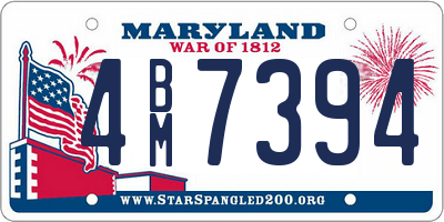 MD license plate 4BM7394