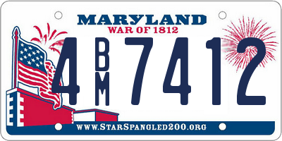 MD license plate 4BM7412